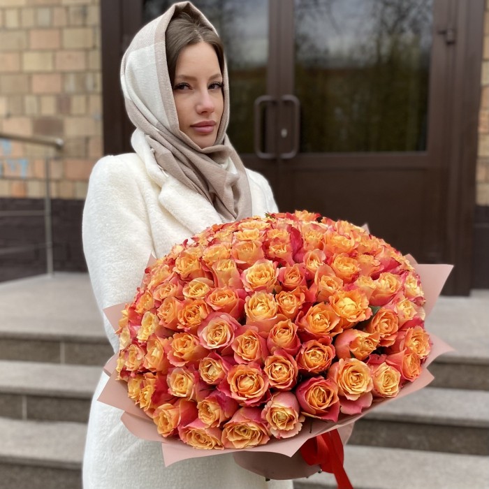 101 оранжевая роза 3D